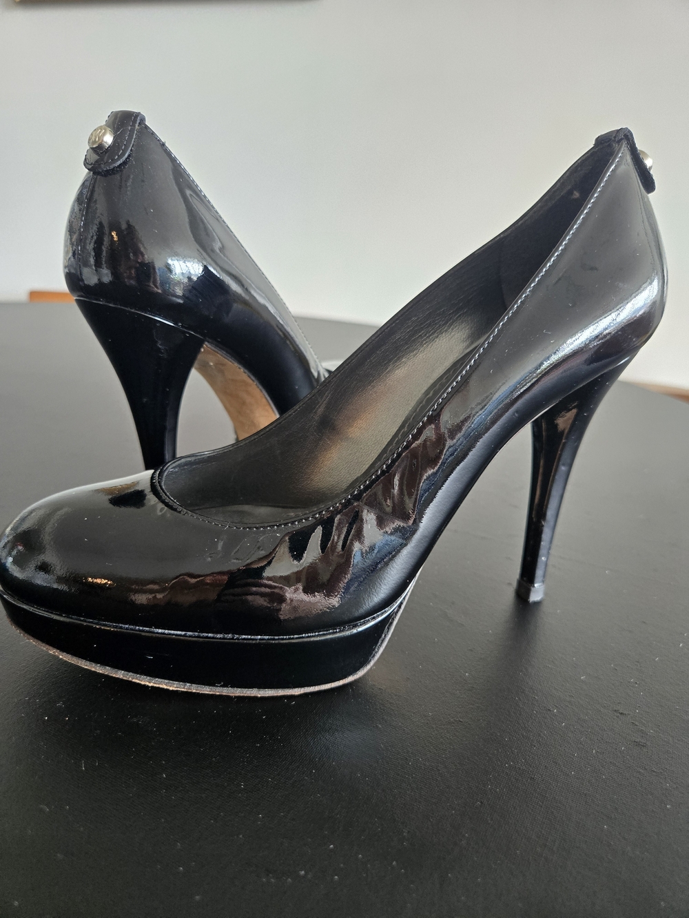 Stuart Weitzman Black Patent Leather Platform Pumps Heels Size 6.5